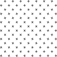 Simple and Modern Black Crosses Pattern on White Background