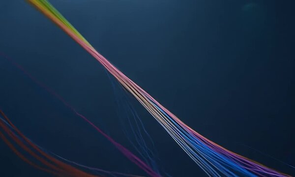 Abstract colorful long threads, abstract background