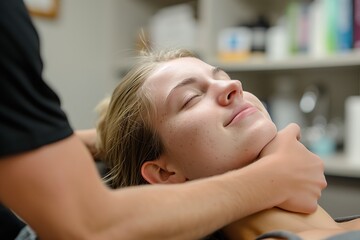 Relaxing Physical Therapy Session Highlighting Wellness and Healing in a Professional Setting