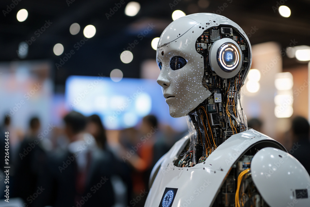Aufkleber a robot with a face and a head that says 