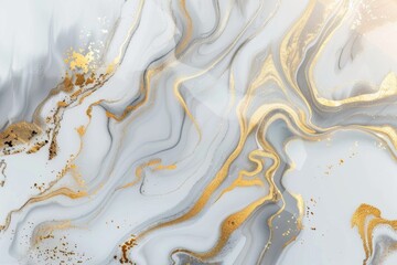 Abstract Marble Texture with Gold Accents Featuring Luxurious Design and Elegant Marbling for a...