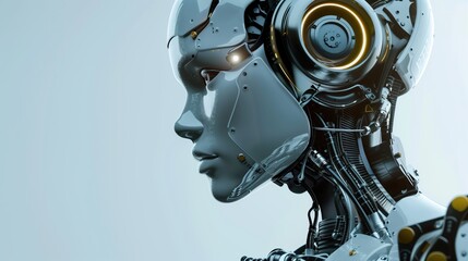 Futuristic Robot Profile Showcasing Advanced Technology and Innovation in Artificial Intelligence Design