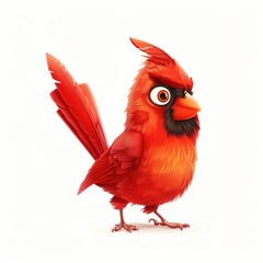 Fototapeta premium Cardinal Happiness emotion fantasy animal cartoon isolated whitebackground 16:9