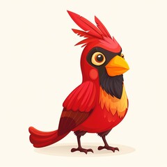 Obraz premium Cardinal king fantasy animal cartoon isolated whitebackground