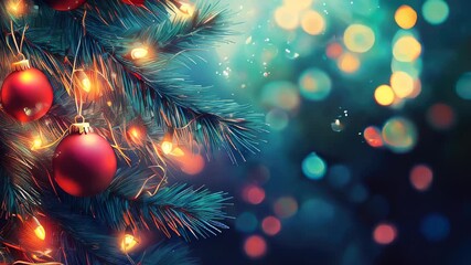 Retro-styled Christmas tree decorated with classic garlands and vintage ornaments, evoking nostalgic holiday memories.