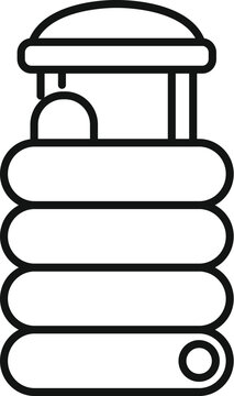 recommend clip art: Line drawing of an inflatable water slide, perfect for illustrating summer fun, water parks, or vacation activities