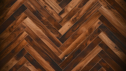 Richly Textured Herringbone Wood Floor