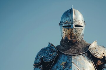 Medieval knight wearing full body armor