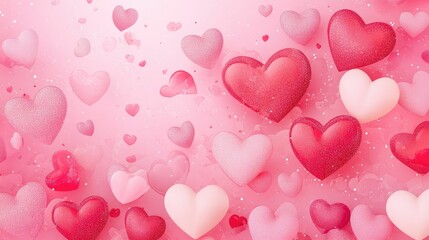 A delightful pink background filled with sweet hearts, perfect for celebrating love on Valentine's Day or Mother's Day, with a soft and tender design.