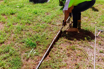 In order to install an underground communication system, horizontal directional drilling machine must be used first.