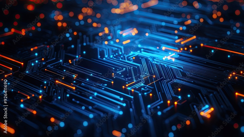 Aufkleber abstract artificial intelligence design featuring electric circuit lines and digital patterns. ideal