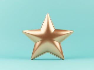 Obraz premium Gold Star on Turquoise Background