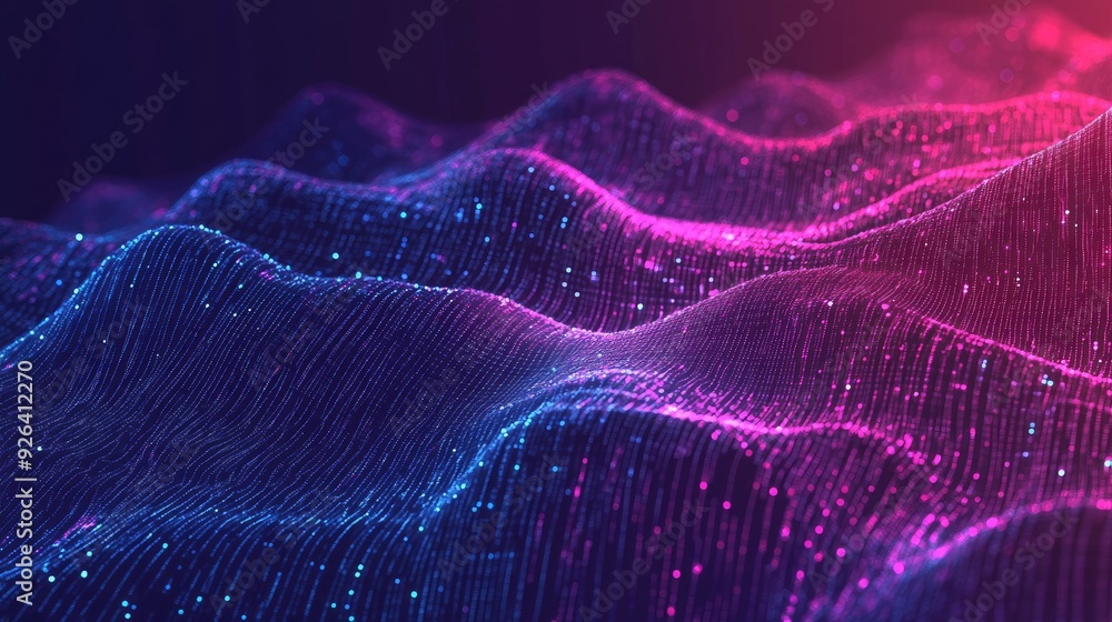 Poster abstract big data visualization with a digital, futuristic background. hand-drawn art illustrating d