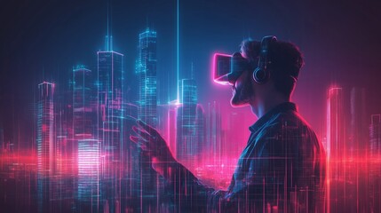 Fototapeta premium Futuristic Ventures in VR Property