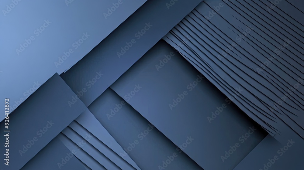 Fototapete abstract blue-grey shadow line patterns on a geometric backdrop. the modern and futuristic backgroun