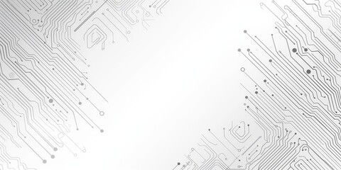 Vector Banner Design Featuring Circuit Board Lines for Tech Theme.
