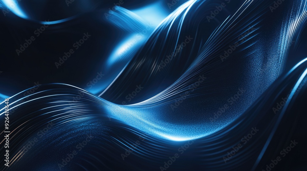 Poster abstract futuristic background with dynamic blue glowing curved lines. the modern shiny design eleme