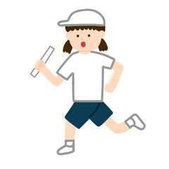 リレーで走る女の子