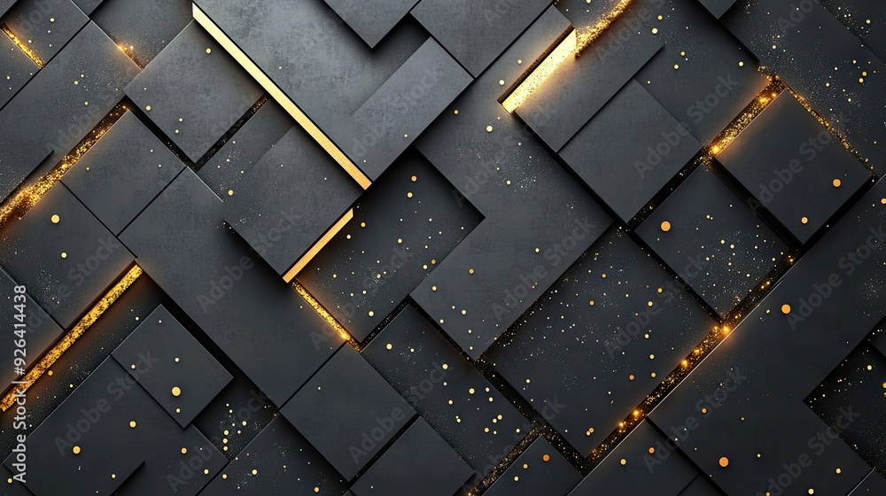 Aufkleber abstract grey background with shimmering gold arrows in geometric arrangements. the design is modern