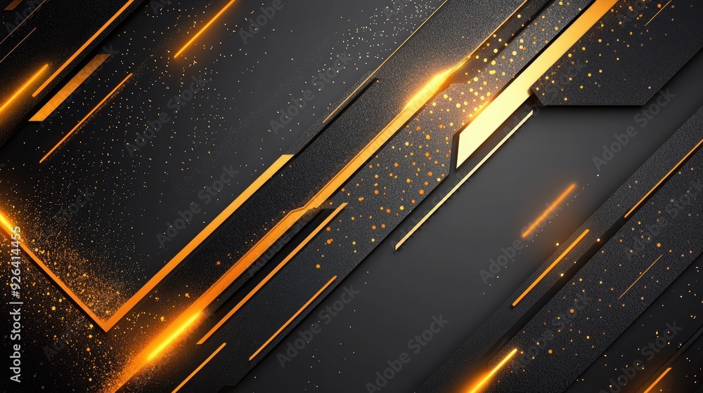 Aufkleber abstract grey background with shimmering gold arrows in geometric arrangements. the design is modern
