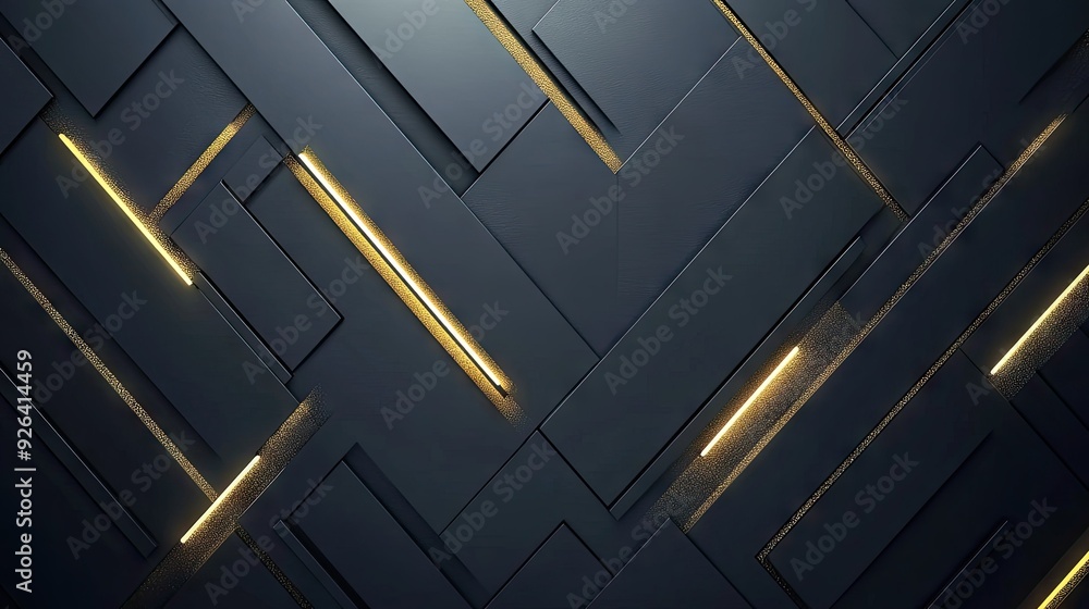 Aufkleber abstract grey background with shimmering gold arrows in geometric arrangements. the design is modern
