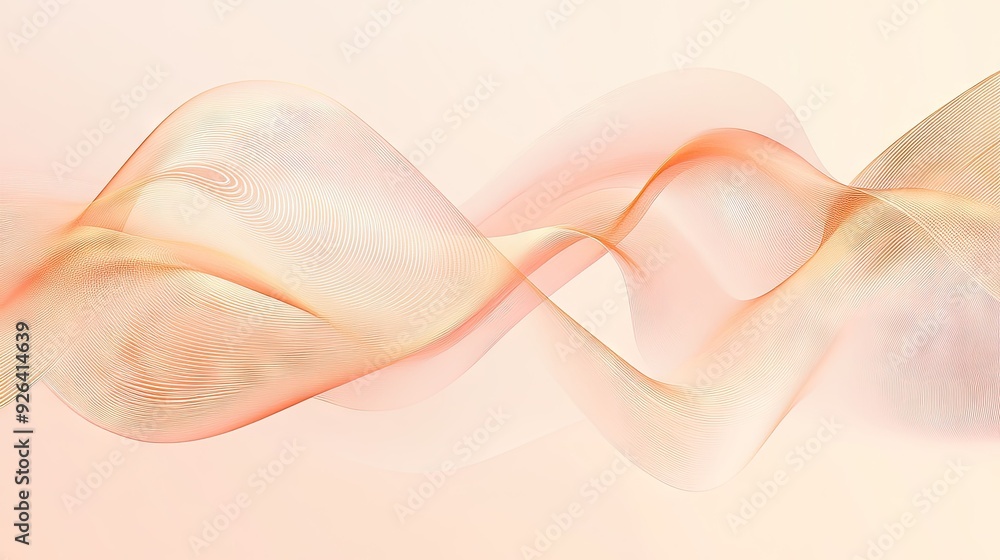 Poster abstract peach background featuring elegant wavy lines, ideal for a modern and appealing vector illu