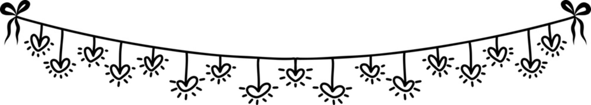 recommend clip art: Handdrawn Doodle Heart Bunting Banner