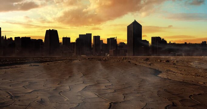 Time-lapse concept of a city at dawn