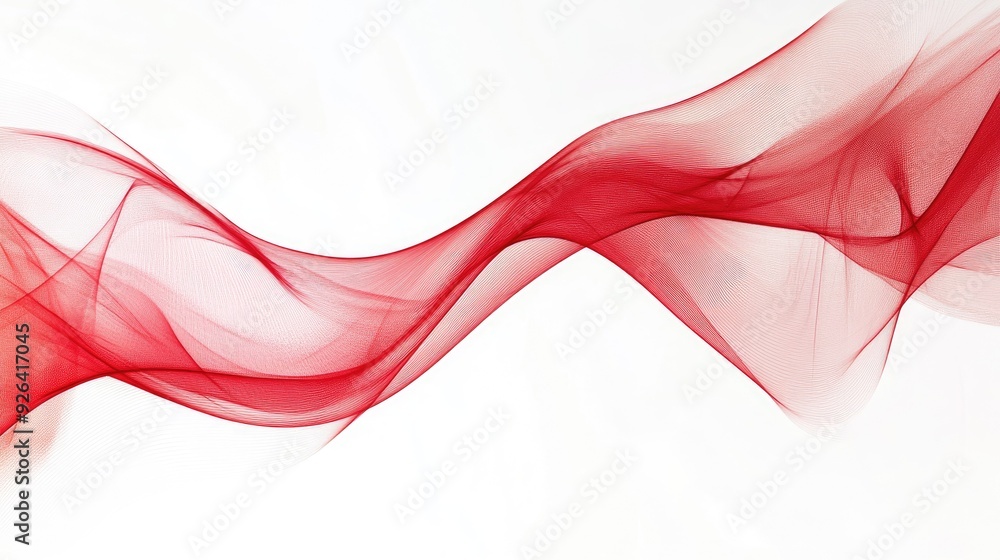 Poster artistic red curve pattern against a crisp white background. perfect for adding a touch of sophistic