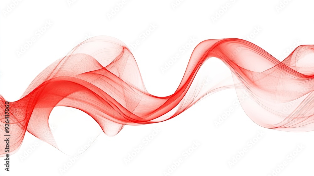 Poster artistic red curve pattern against a crisp white background. perfect for adding a touch of sophistic