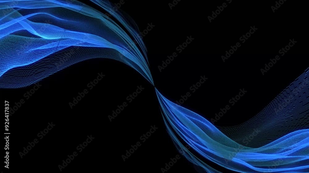 Poster blue abstract waveform animation background concept