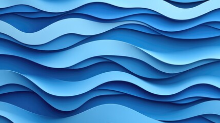 Obraz premium A seamless abstract pattern of blue waves, blending trendy design elements with a calm and serene aesthetic for background use