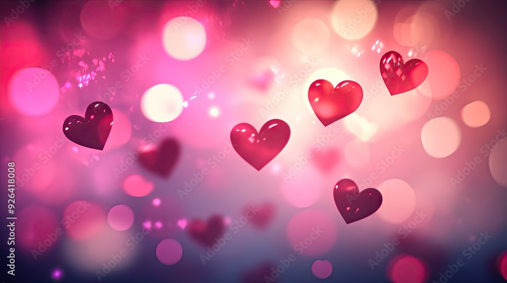 Aufkleber blurred valentine's day background in eps 10 vector design, showcasing pink and red hues with a soft