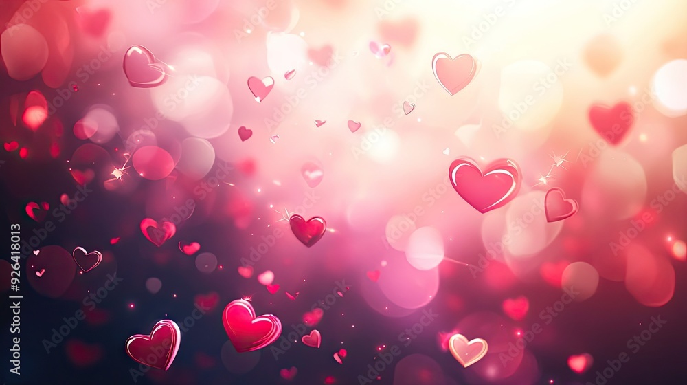 Aufkleber blurred valentine's day background in eps 10 vector design, showcasing pink and red hues with a soft