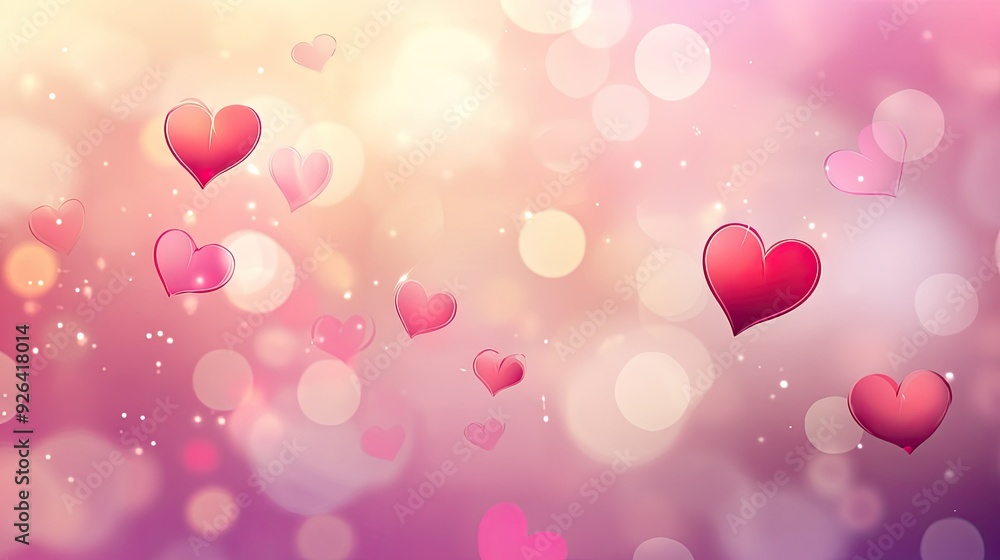 Poster blurred valentine's day background in eps 10 vector design, showcasing pink and red hues with a soft