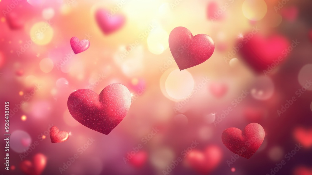 Poster blurred valentine's day background in eps 10 vector design, showcasing pink and red hues with a soft