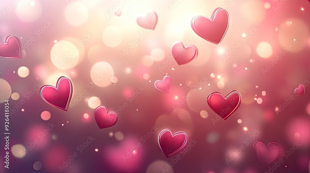 Aufkleber blurred valentine's day background in eps 10 vector design, showcasing pink and red hues with a soft