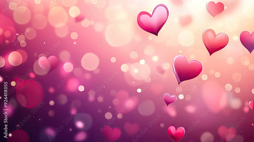 Aufkleber blurred valentine's day background in eps 10 vector design, showcasing pink and red hues with a soft