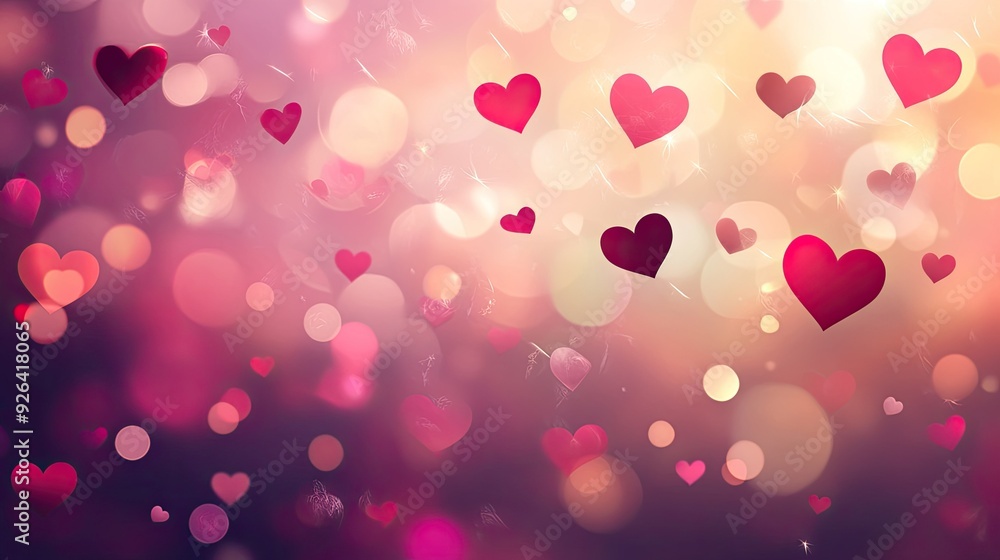 Aufkleber blurred valentine's day background in eps 10 vector design, showcasing pink and red hues with a soft