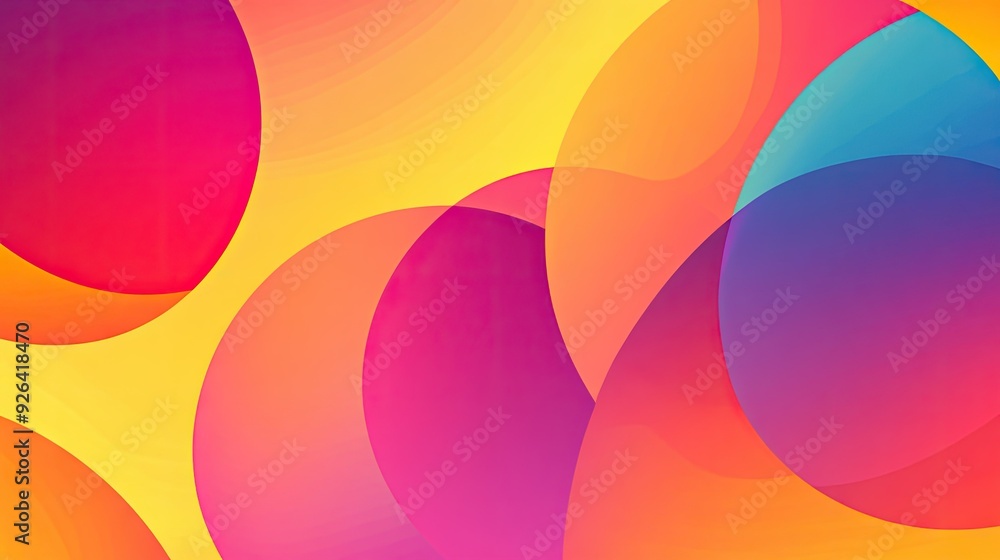 Poster bold and vibrant abstract background with intersecting circles in bright, contrasting colors. ideal 
