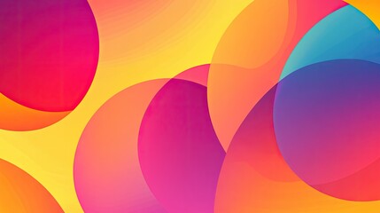 Obraz premium Bold and vibrant abstract background with intersecting circles in bright, contrasting colors. Ideal for energetic banners, promotional materials, and social media graphics.