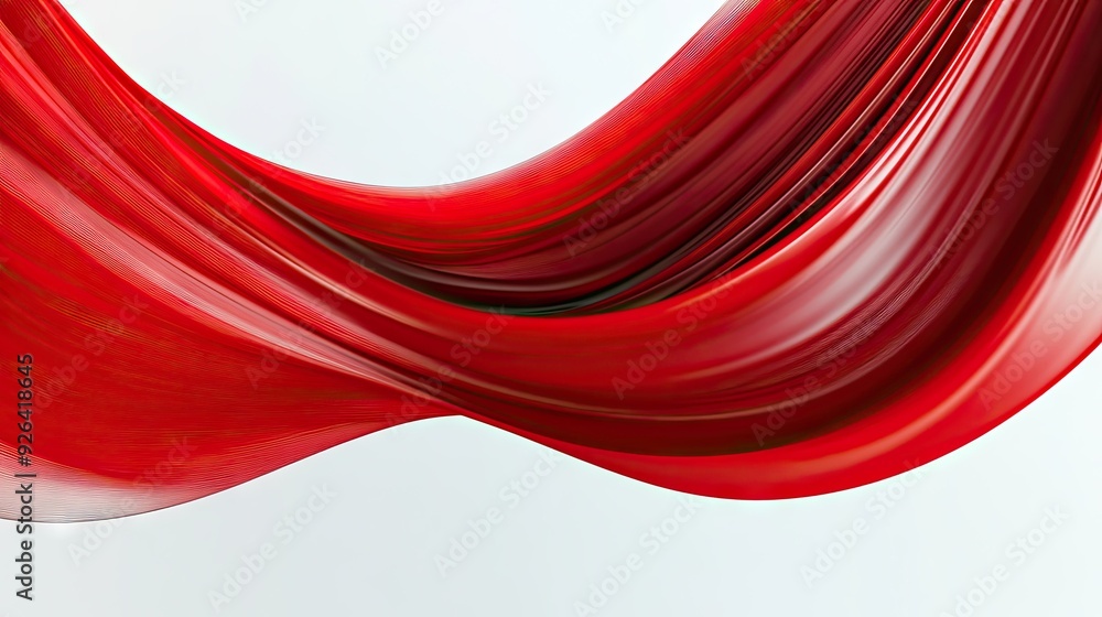 Poster bold red curve arching over a white canvas, creating a visually appealing abstract pattern. great fo