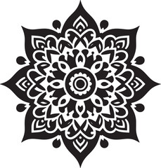 mandala design silhouette vector style with white background