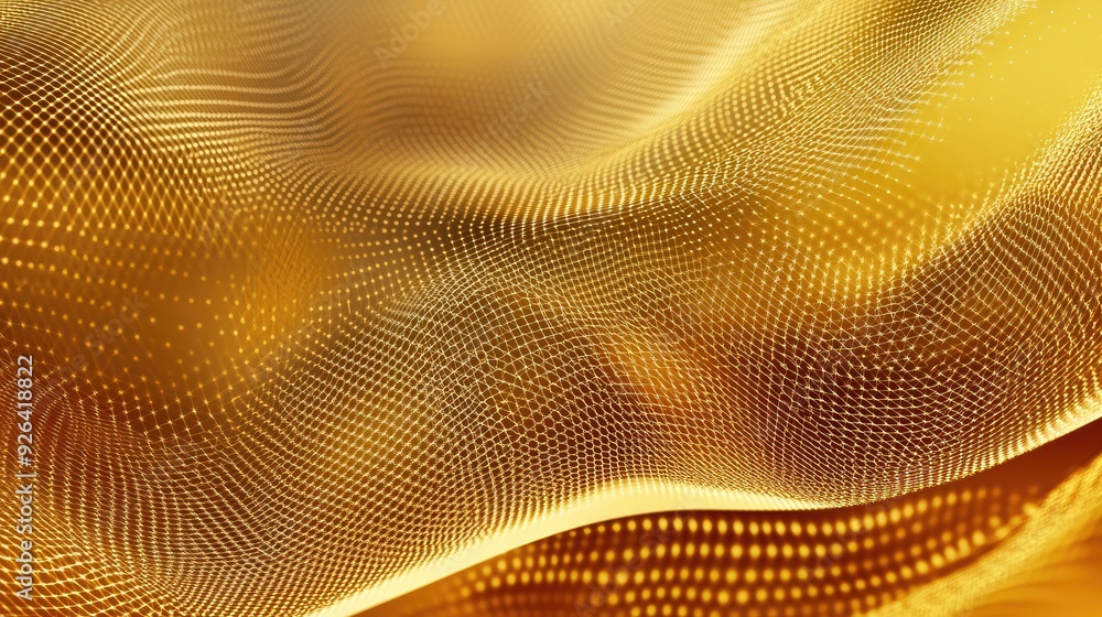 Poster bstract golden geometric shapes with a stunning golden gradient backdrop, creating a luxurious and e
