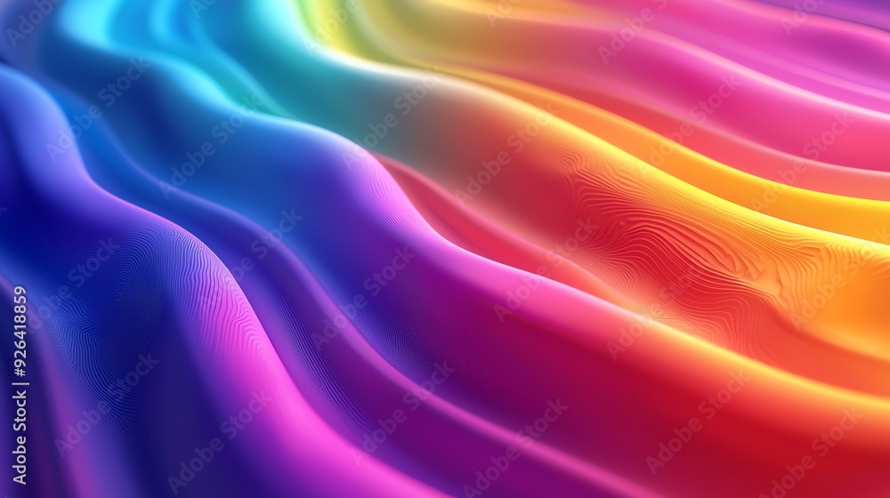 Poster vibrant waves of color create a stunning abstract background, radiating energy and creativity with s