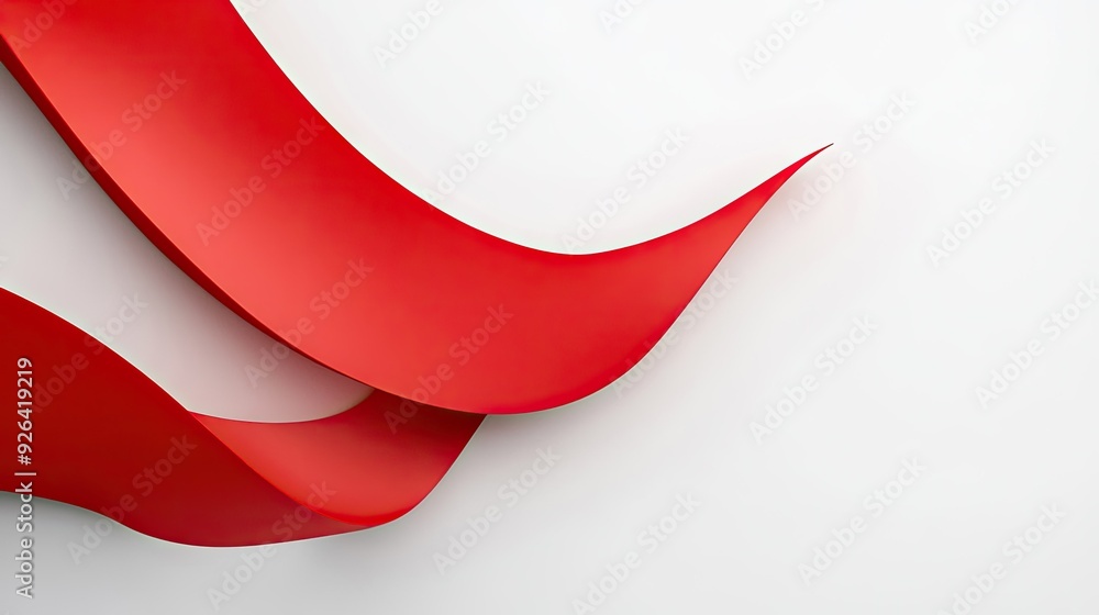 Poster clean white background with a dynamic red curve adding a touch of elegance and modernity. ideal for 