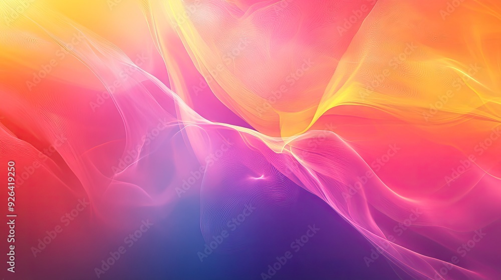 Poster colorful abstract background with a blend of warm and cool tones, creating a harmonious visual effec