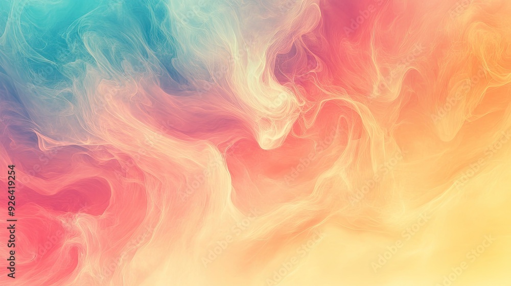 Poster colorful abstract background with a blend of warm and cool tones, creating a harmonious visual effec