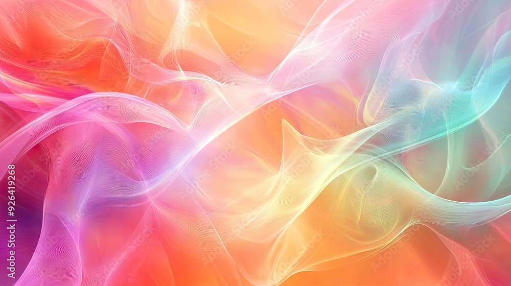 Poster colorful abstract background with a blend of warm and cool tones, creating a harmonious visual effec