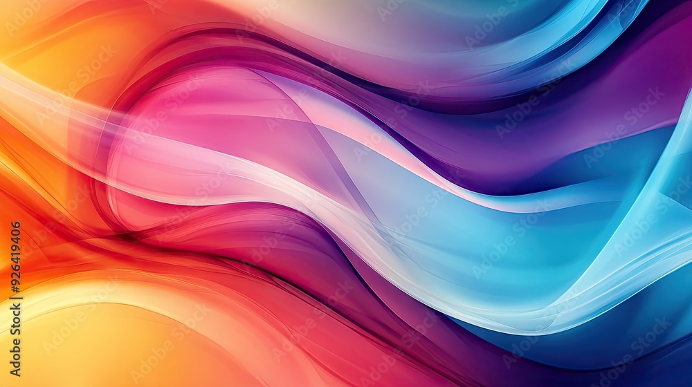 Poster colorful abstract background with smooth, flowing curves and blended hues. great for creating a sens